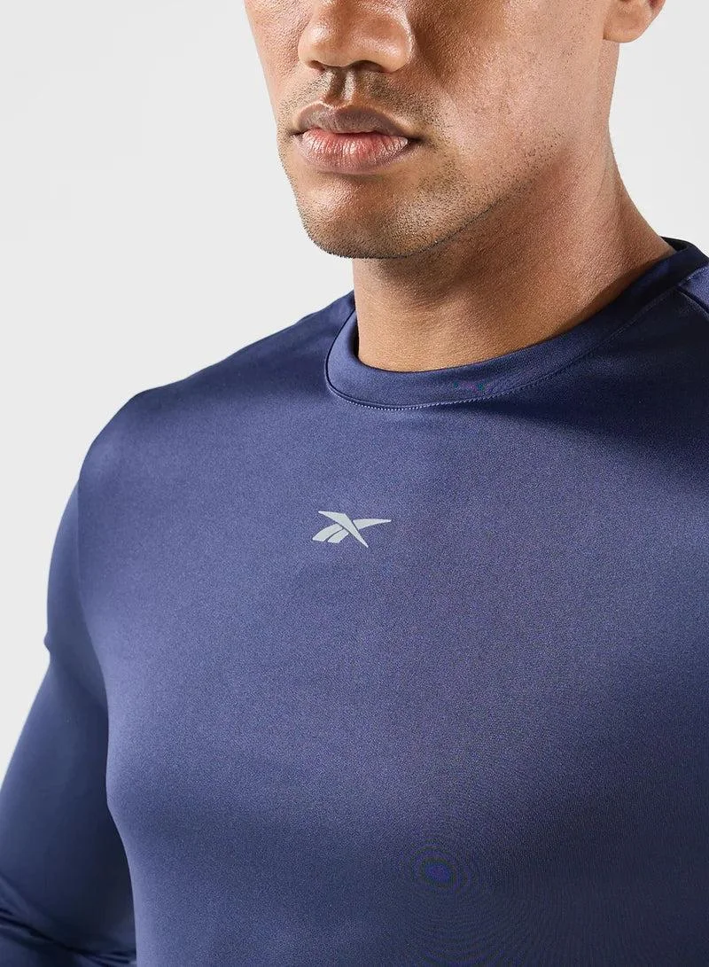 Reebok Vector Navy Reebok Long Sleeve Men’s Training T Shirt - Vector Navy for Men | Best Price UAE