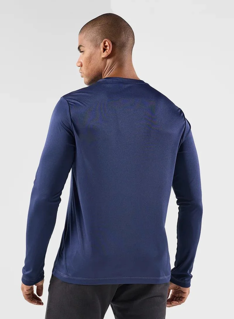 Reebok Vector Navy Reebok Long Sleeve Men’s Training T Shirt - Vector Navy for Men | Best Price UAE