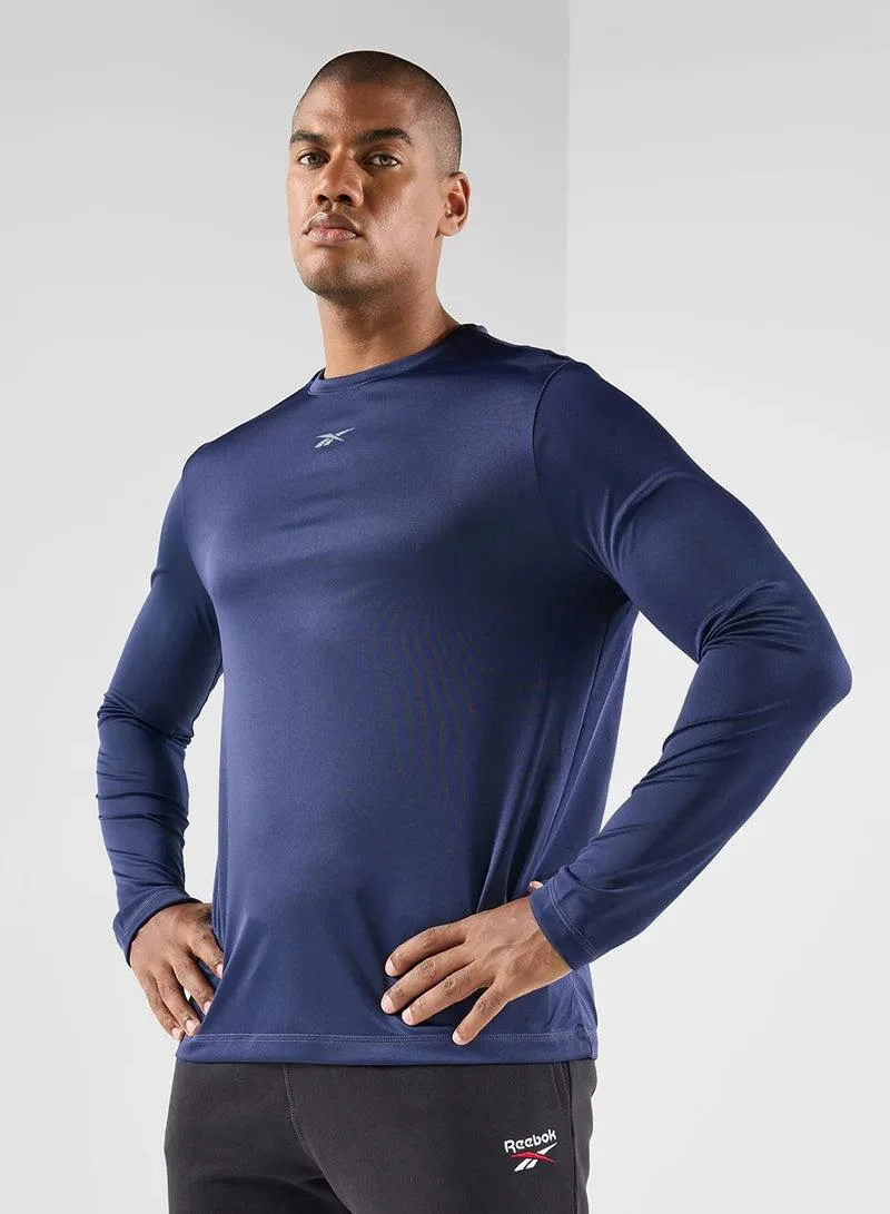 Reebok Long Sleeve Men’s Training T Shirt - Vector Navy