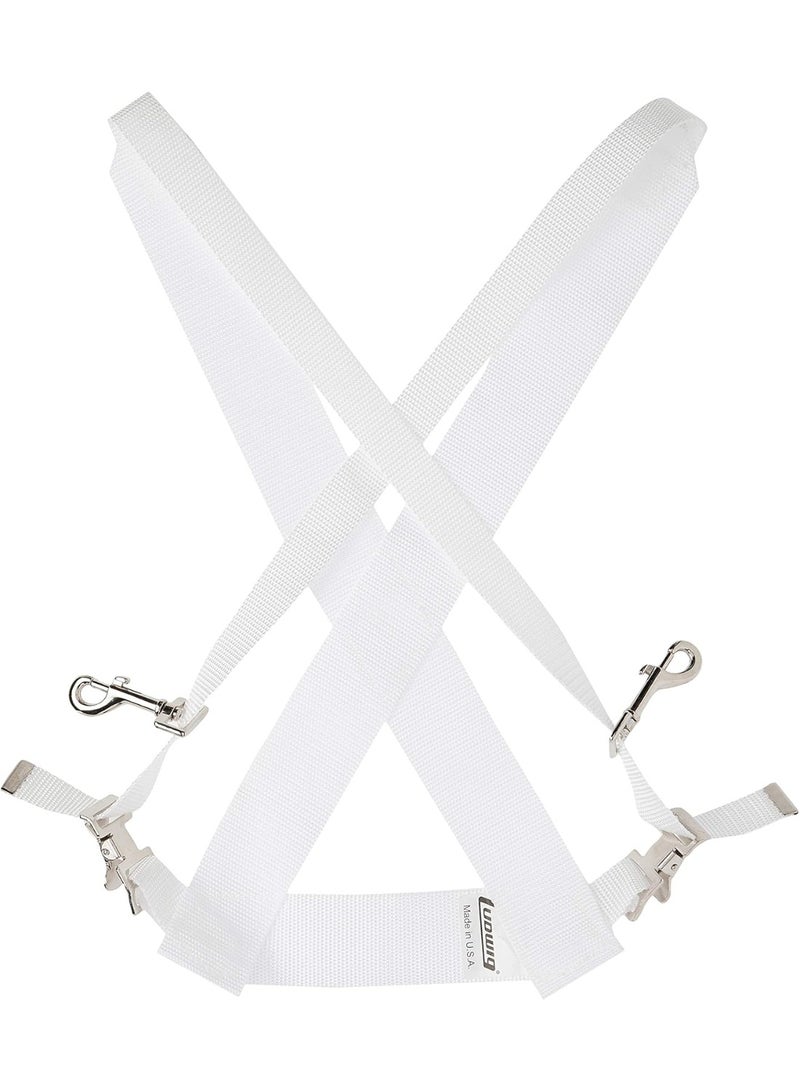 LUDWIG Ludwig LF350W White Parade Marching Bass Drum Sling | Marching Band Straps | for Band Practice, Concerts and Musical Events  - Image 2