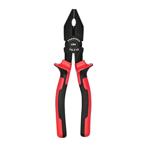 Themisto TH-T12 8 Inch Combination Plier | Black Phosphate Coated | (200mm) | Red - Image 1