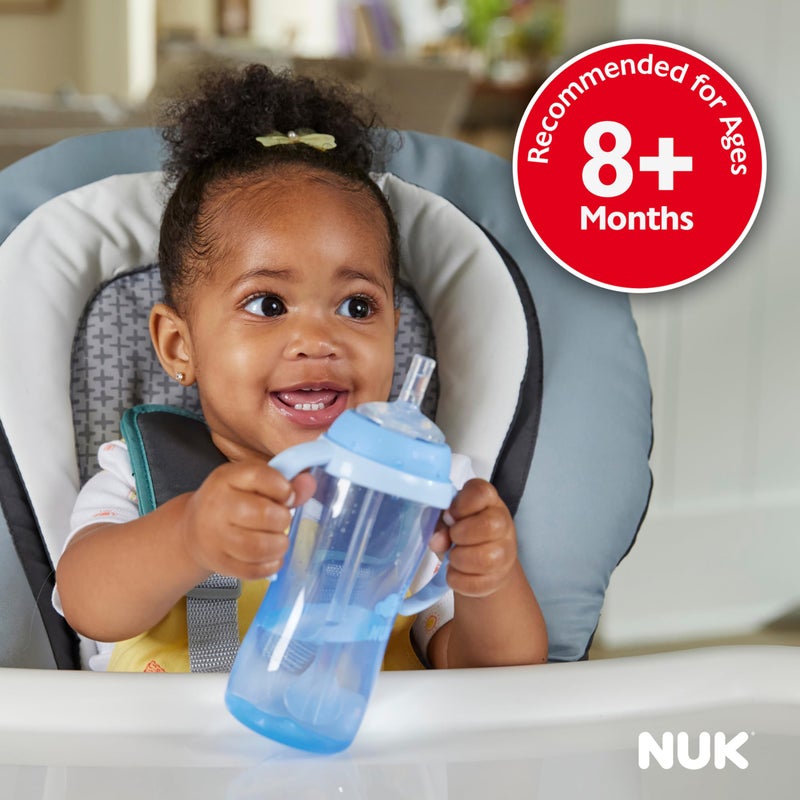 NUK Learner Straw Cup, 10oz, 2-Pack - Toddler Sippy Cup with Soft Straw for Easy Drinking, Suitable for Ages 8 Months and Up, Timeless Collection - Image 4