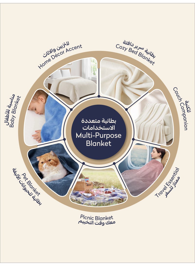 Donetella Fleece Blanket King Size(200 X 240 CM) Super Soft Throw Blanket With 300 GSM Best Lightweight Warm Plush Throws For Bed, Sofa,Couch And Camping,Satin Linen - Image 5