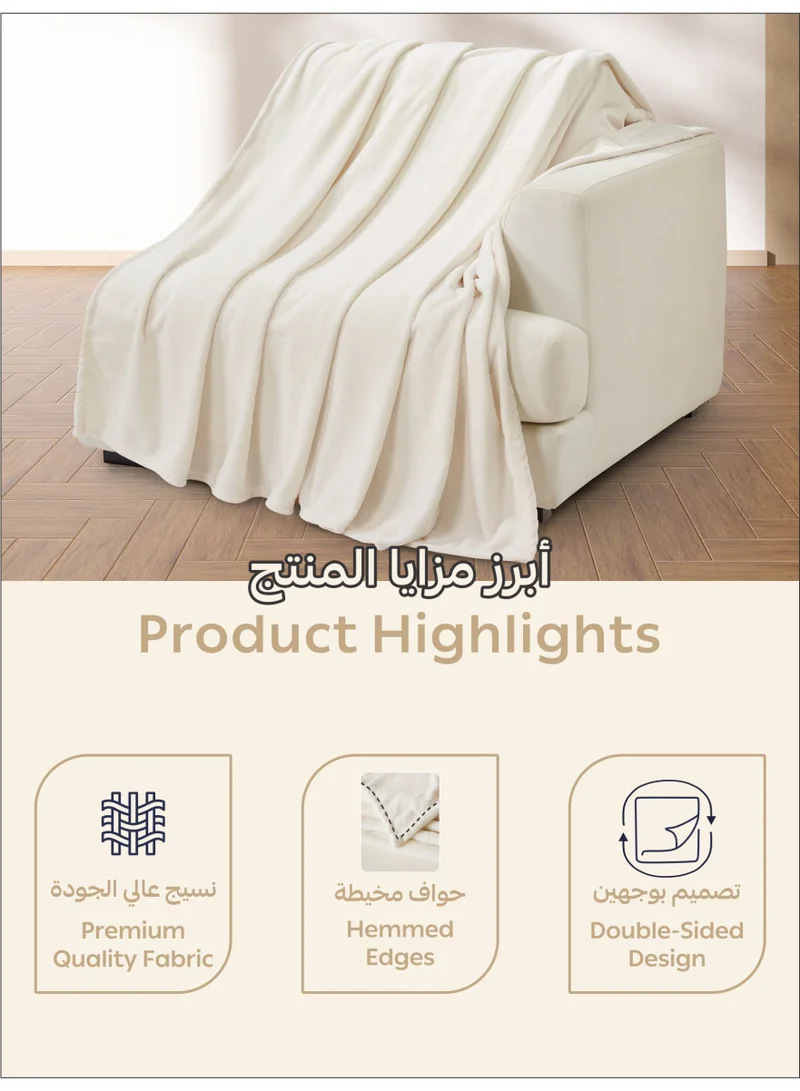 Donetella Linen Fleece Blanket King Size(200 X 240 CM) Super Soft Throw Blanket With 300 GSM Best Lightweight Warm Plush Throws For Bed, Sofa,Couch And Camping,Satin Linen  | Best Price UAE