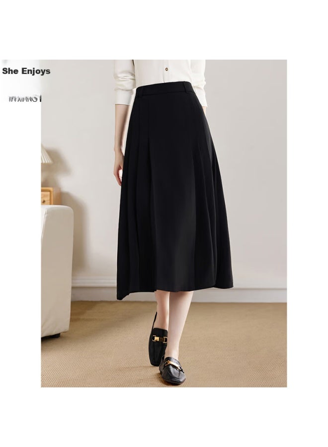 She enjoys Sheen Women's Office Wear A-line Pleated Skirt Commuter Solid Color Ol Thin Mid-length Skirt T143b2003 - Image 5