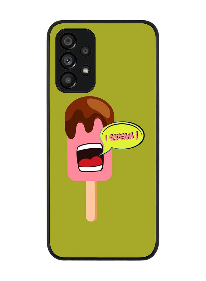 Stylizedd Rugged Black edge case for Samsung Galaxy A23 (LTE/4G) Slim fit Soft Case Flexible Rubber Edges Anti Drop TPU Gel Thin Cover - I Scream - Image 1