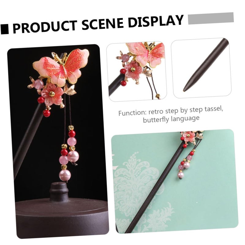 DOITOOL Vintage Flower Hairpin Hair Stick for Women Elegant Retro Hair Chopsticks for Bun Styles for Formal and Casual Occasions - Image 5