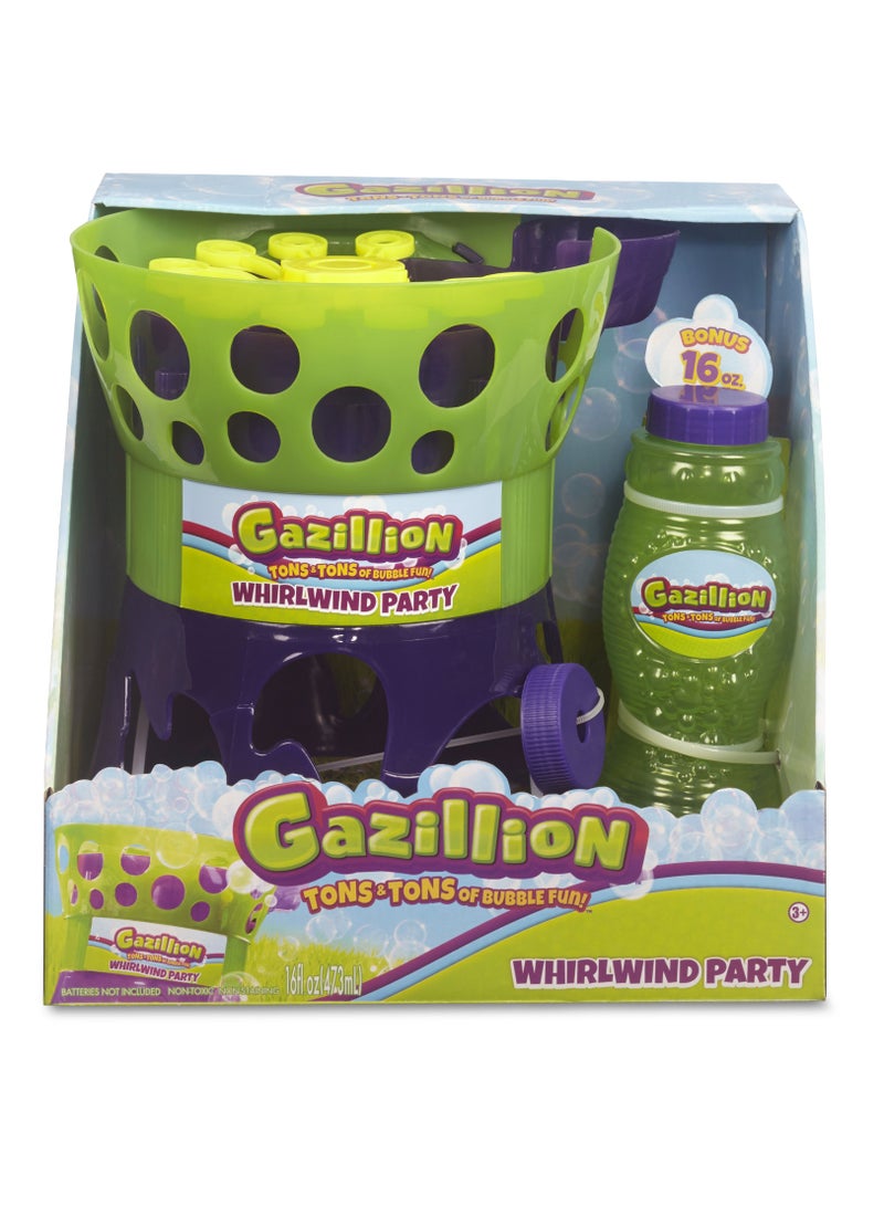 Gazillion Bubbles Whirlwind Party Machine with 16-Ounces Bubble Solution, Battery Operated | Toy Bubbles | Outdoor Play | Party Favors for Kids | Bubble Blower | Gift for Kids and Adults - Image 1