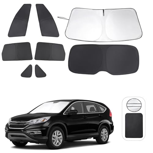 TINGLU Window Shades for Honda CRV 2012 2013 2014 2015 2016 Accessories Car Side Full Windows Rear Triangular Windshield Sun Shade Sun UV Rays Privacy Protection for CampingNappingRelaxing 8PCS - Image 1