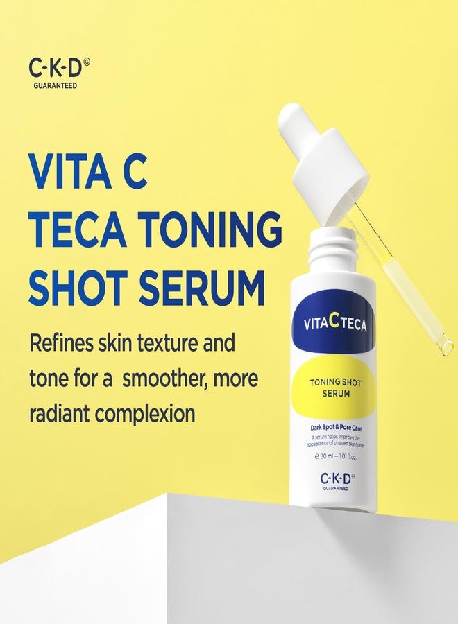 CKD Guaranteed CKD Vita C Teca Toning Shot Serum - Face Serum for Even Skin Tone, Reduces Discoloration, Dark Spots, and Pore Appearance, Vitamin C + Teca, Korean Skincare for Glowing Skin, 1.01 fl oz - Image 2