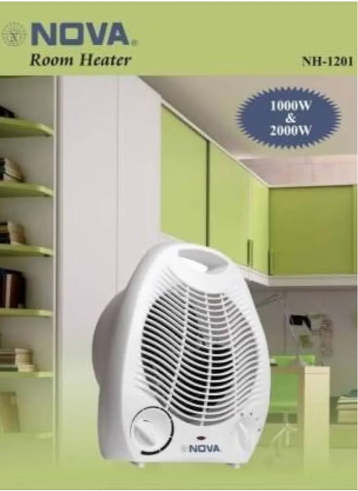 NOVA Portable Electric Fan Room Heater with 2 Temperatures – Compact & Efficient Space Heater for Home, Office & Bedroom – Adjustable Heat Settings, Quiet Operation, Energy-Saving, Fast Heating for Cozy Comfort  - Image 4