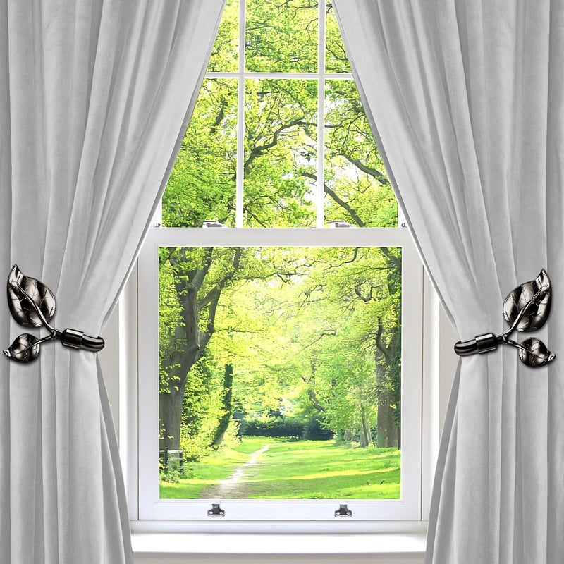 HIKMLK Leaf Shaped Curtain Tieback Holdbacks 2pcs, Handmade Metal Curtain Side Holders for Wall, Curtain Hook Pull Backs for Drapes Window Decoration - Image 5