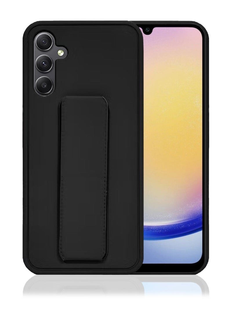 huanmate Samsung Galaxy A15 4G Magnetic Case With Hand Grip Holder & Kickstand Black - Strong Grip for Magnetic Car Holder, Stylish & Functional, Ultimate Convenience & Hands-Free Viewing - Image 1