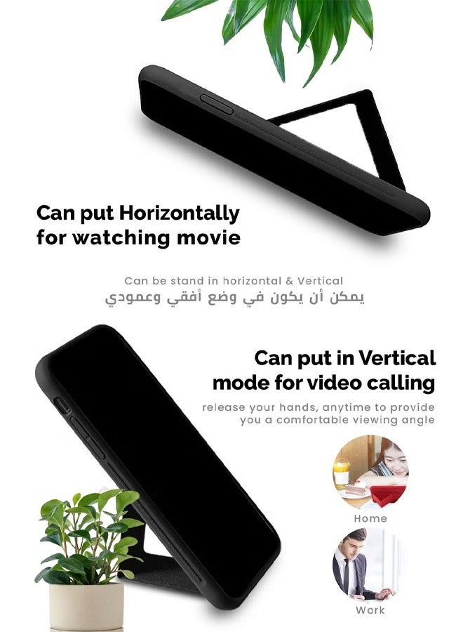 huanmate Samsung Galaxy A15 4G Magnetic Case With Hand Grip Holder & Kickstand Black - Strong Grip for Magnetic Car Holder, Stylish & Functional, Ultimate Convenience & Hands-Free Viewing - Image 2