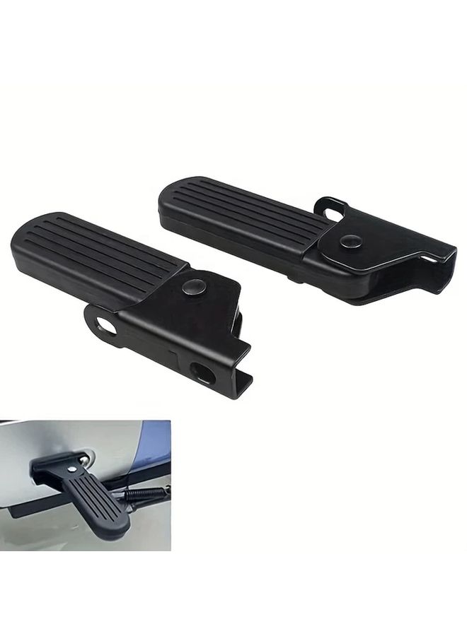 Foldable Front Pedal Scooter Footrest Black 2pcs - Image 1