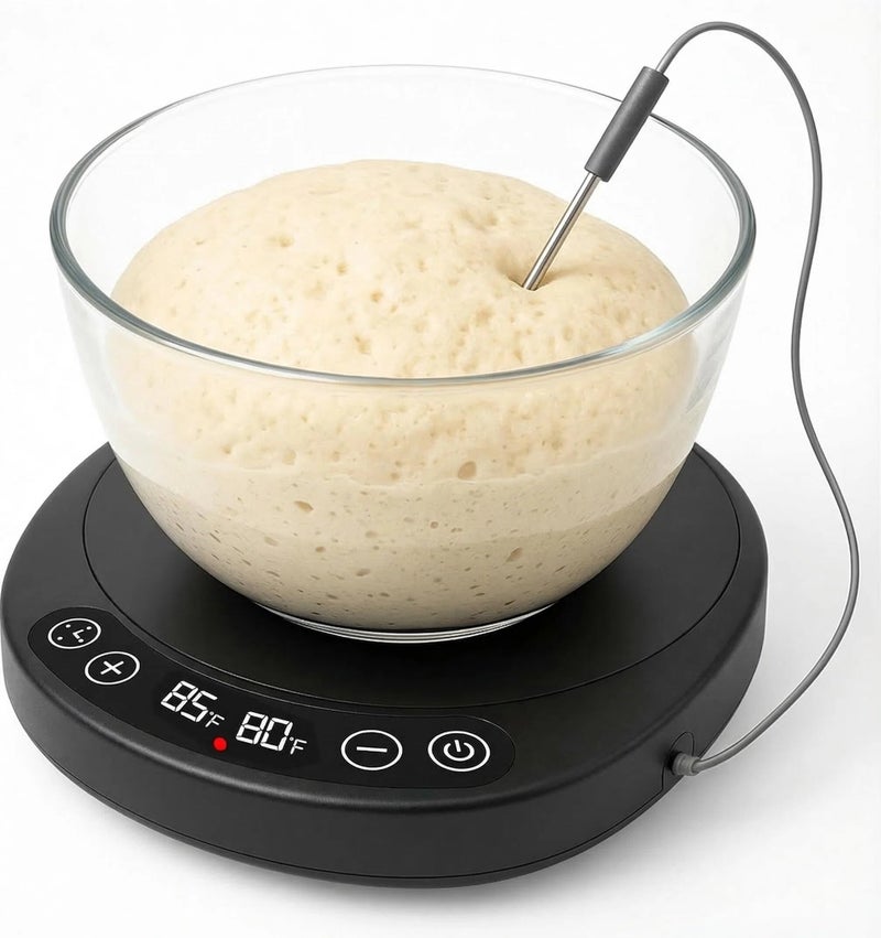 Risecret Pro 2026 Larger Sourdough Starter and Dough Warmer– Upgraded with Real-Time Dough Probe, Dual-Temp Display, 70-110°F Precision Control, 24H Timer Game Changer for Home Bakers Black - Image 1
