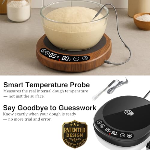 Risecret Pro 2026 Larger Sourdough Starter and Dough Warmer– Upgraded with Real-Time Dough Probe, Dual-Temp Display, 70-110°F Precision Control, 24H Timer Game Changer for Home Bakers Black - Image 5