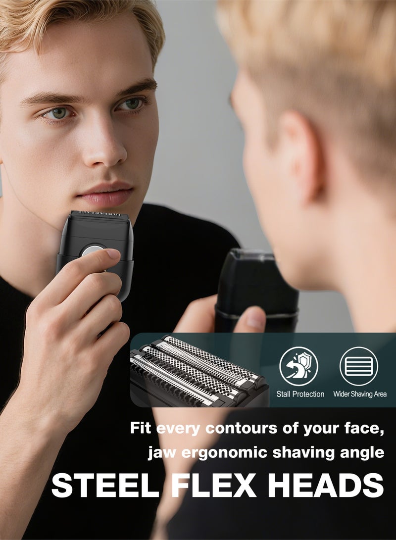 نونك ماكينة حلاقة كهربائية محمولة للرجال، قابلة لإعادة الشحن من النوع C، صغيرة الحجم وسهلة الحمل، محرك قوي بسرعة 8000 دورة في الدقيقة | مدة تشغيل تصل إلى 150 دقيقة مع شحن سريع لمدة 90 دقيقة - Image 4