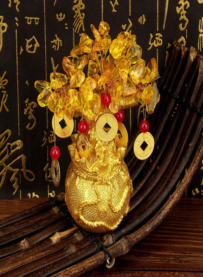 Chiorgone Citrine Crystal Money Tree - Feng Shui Wealth Tree for Prosperity, Golden Money Bag Bonsai, Lucky Gemstone Tree for Home & Office - Image 4