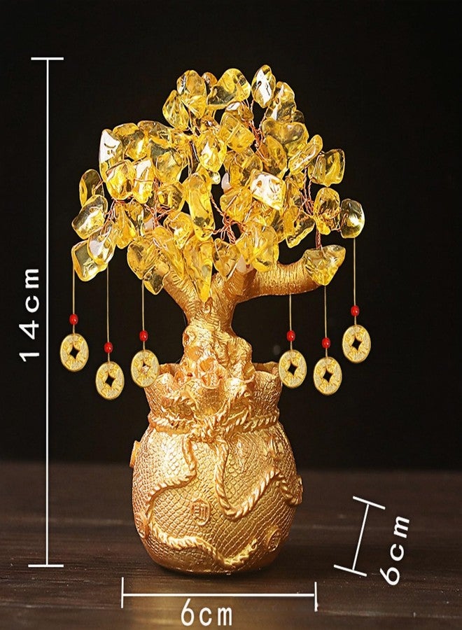 Chiorgone Citrine Crystal Money Tree - Feng Shui Wealth Tree for Prosperity, Golden Money Bag Bonsai, Lucky Gemstone Tree for Home & Office - Image 2