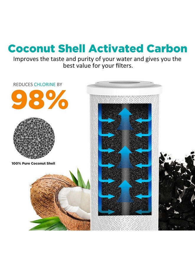 SimPure 5 Micron 10 x 4.5 Inch Whole House Carbon Water Filter | CTO Activated Coconut Carbon Replacement Cartridge | Fits DB10P, DB10C-2, GE GXWH40L, GXWH35F, BB10, FXHTC, FC15B (2Pack) - Image 3