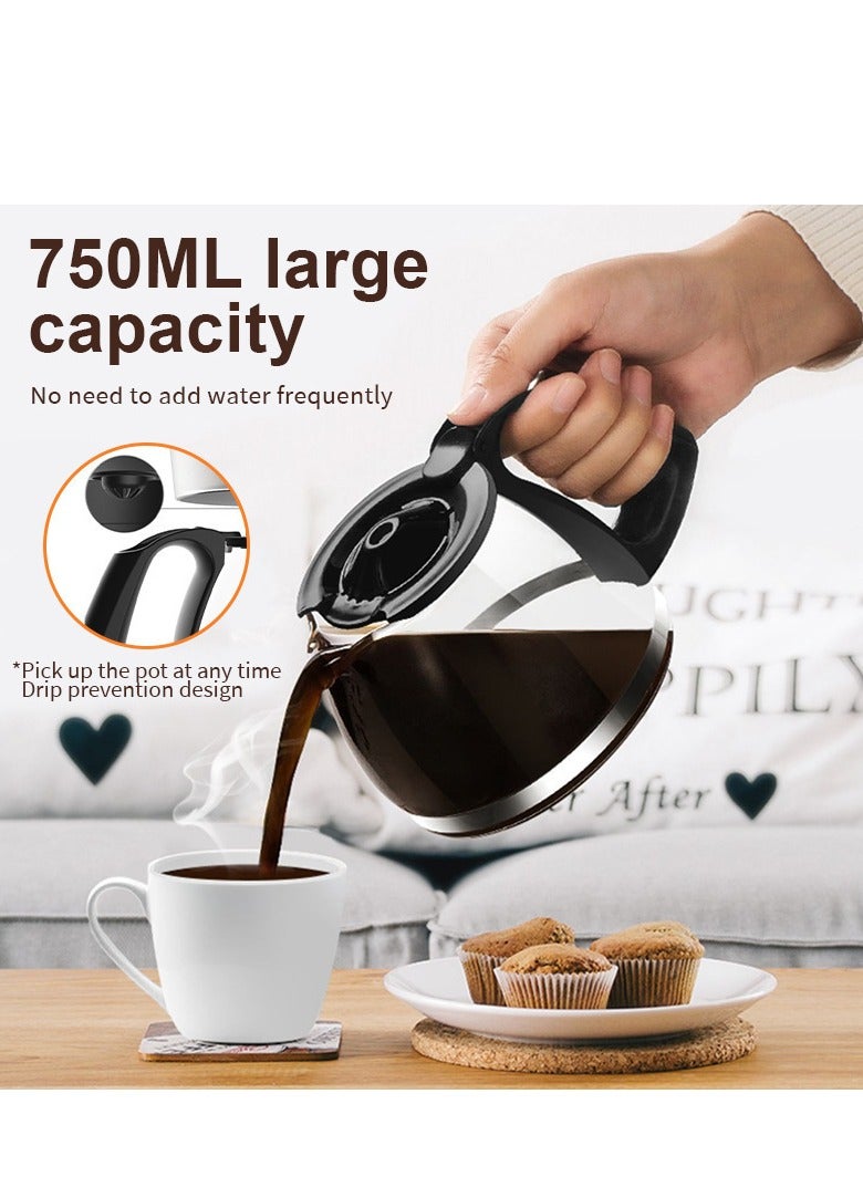 6-Cup Digital Coffee Maker, Programmable, Washable Basket Filter, Sneak-A-Cup, Auto Brew, Water Window, Keep Hot Plate, Black  - Image 3