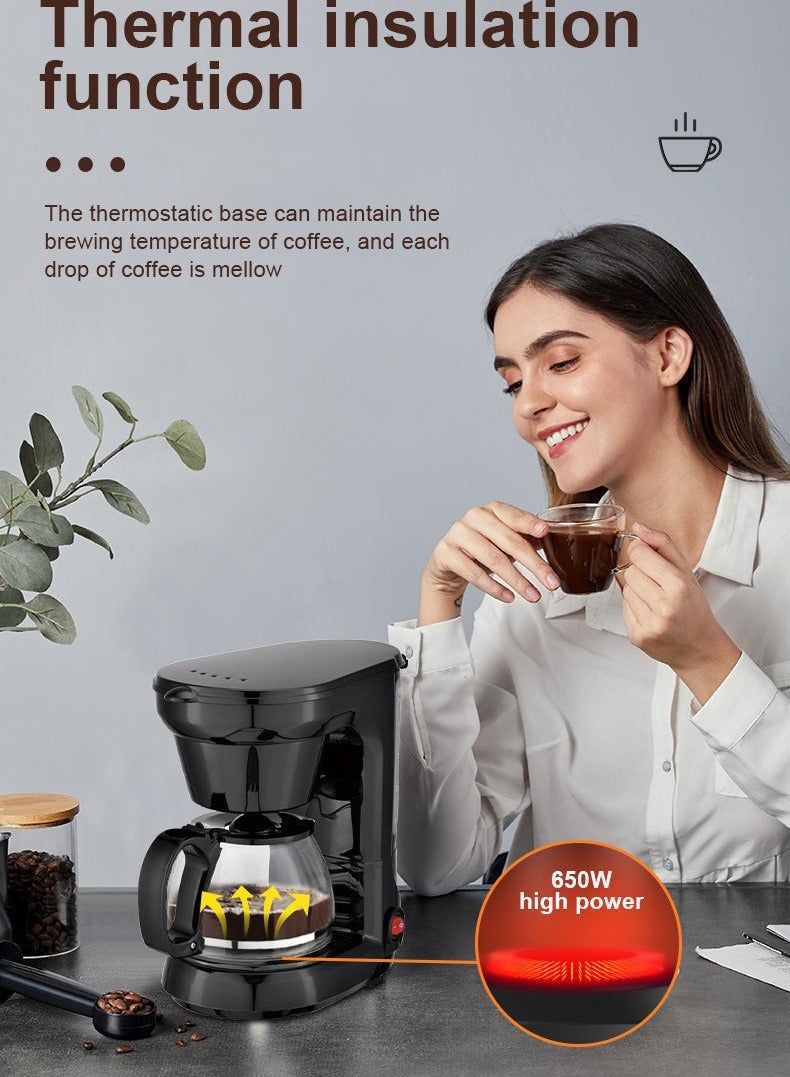 6-Cup Digital Coffee Maker, Programmable, Washable Basket Filter, Sneak-A-Cup, Auto Brew, Water Window, Keep Hot Plate, Black  - Image 4