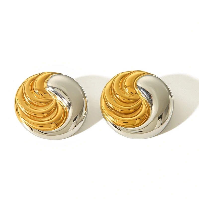 حلق أستانليس ستيل ذهبي × فضي