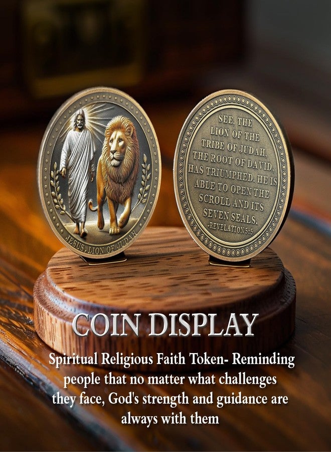 ASmileIndeep Christian Challenge Coin - Jesus The Lion of Judah Coin - Revelation 5:5 Religious Faith Token- Inspirational Strength Victory and Peace Coin - Good Luck Religious Commemorative Gifts - Image 4
