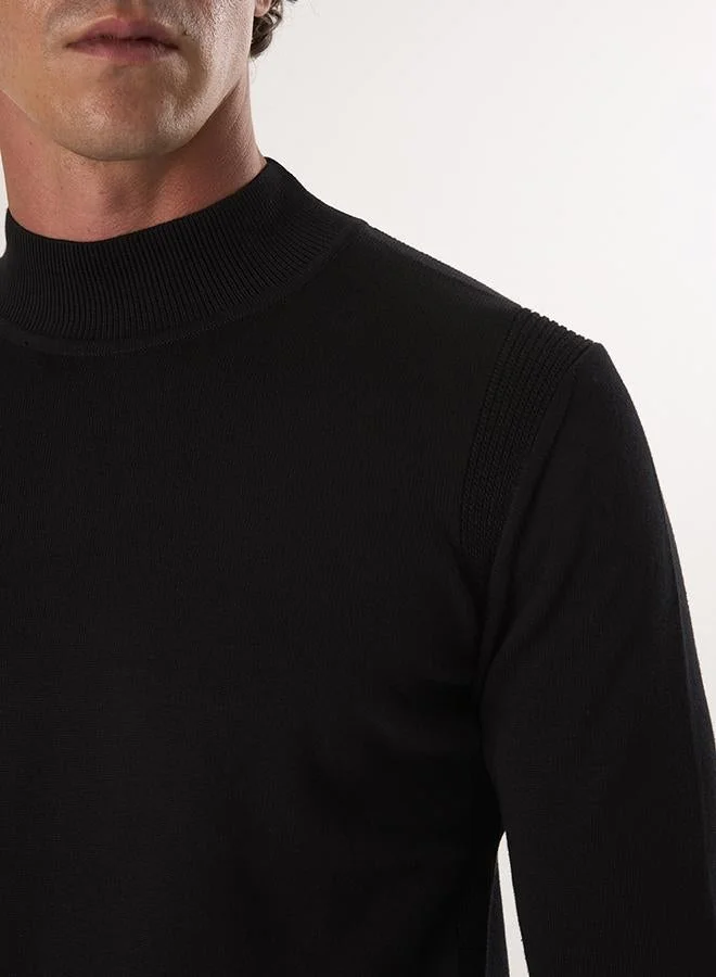 FELIX HARDY Black Half Turtleneck Sweater for Men | Best Price UAE