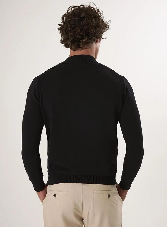 FELIX HARDY Black Half Turtleneck Sweater for Men | Best Price UAE