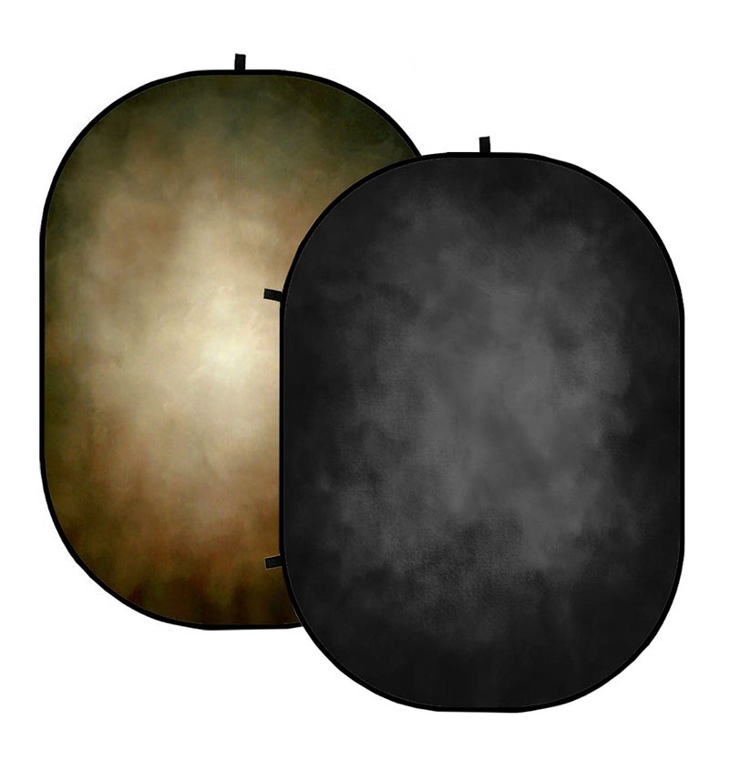Kate Collapsible Backdrop Microfiber Black and Brown Double Sided Pop up Collapsible Background for Photography for Photographers 5x65ft