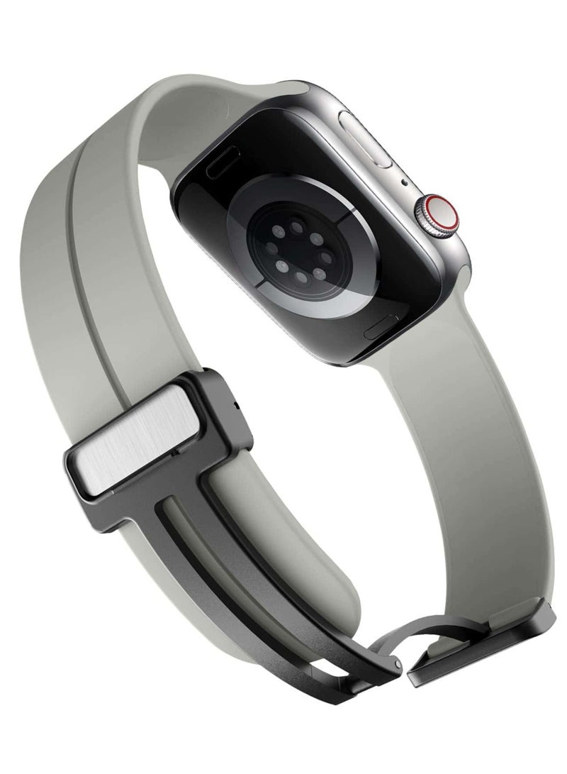 أنمي 2 حزمة استبدال السيليكون المغناطيسي Buckle Band لتفاحة ساعة Band 42m/44m/45m/49mm. - Image 3