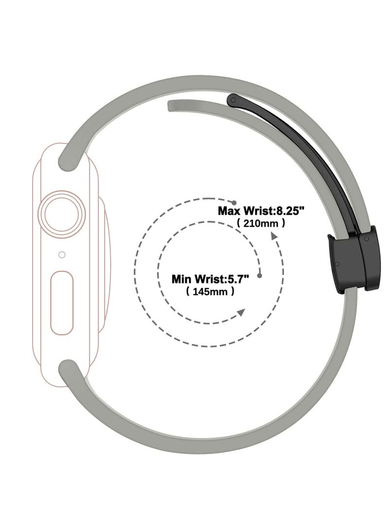 أنمي 2 حزمة استبدال السيليكون المغناطيسي Buckle Band لتفاحة ساعة Band 42m/44m/45m/49mm. - Image 5
