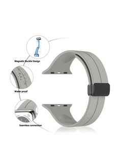 Anmi 2 Pack Silicone replacement Magnetic Buckle Band for apple watch Band 42mm/44mm/45mm/49mm, Waterproof Silicone Sport Band for iWatch Series 8,Ultra,7,SE,6,5,4,3,2,1  - Image 2
