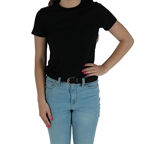 CTM Women's Elastic Braided Stretch Belt, Medium, Black - Image 4