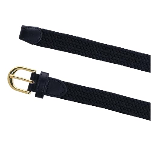 CTM Women's Elastic Braided Stretch Belt, Medium, Black - Image 2