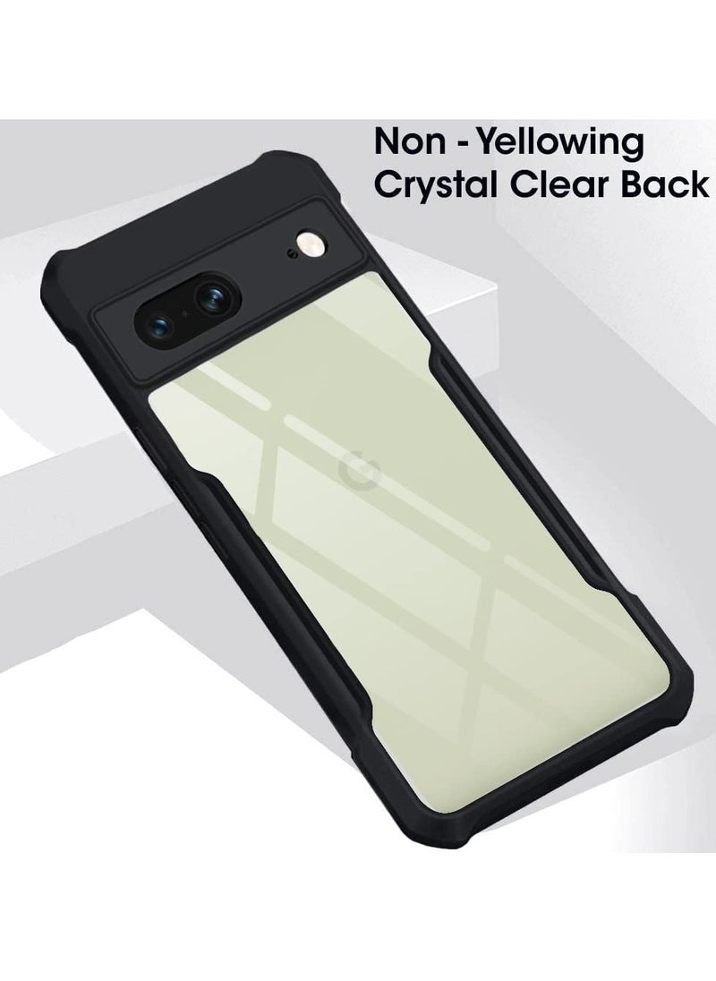Google Pixel 7 Black Mobile Phone Case Cover, Ultra-Thin Lightweight Cover Soft TPU Bumper + Acrylic Clear Back Case Cover