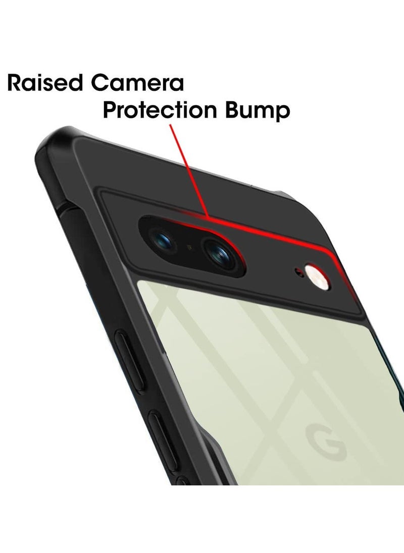 Google Pixel 7 Black Mobile Phone Case Cover, Ultra-Thin Lightweight Cover Soft TPU Bumper + Acrylic Clear Back Case Cover