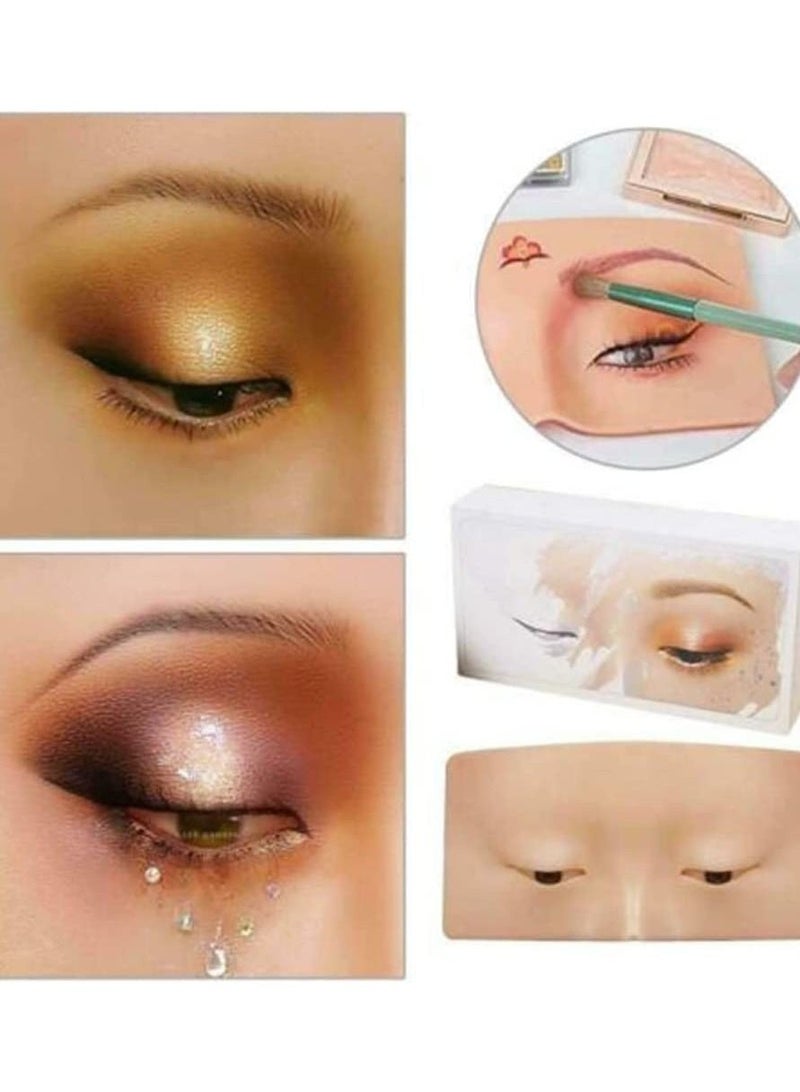 أوريتي لوحة تدريب على المكياج، وسادة واقعية ثلاثية الأبعاد، عيون، رموش، وجه، وجه مانيكان، جلد صناعي من السيليكون، تدريب على المكياج لخبراء التجميل، نموذج تدريب على مكياج العيون للمبتدئين في المكياج - Image 2