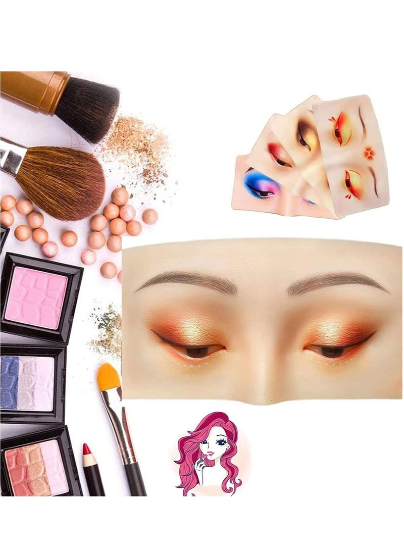 أوريتي لوحة تدريب على المكياج، وسادة واقعية ثلاثية الأبعاد، عيون، رموش، وجه، وجه مانيكان، جلد صناعي من السيليكون، تدريب على المكياج لخبراء التجميل، نموذج تدريب على مكياج العيون للمبتدئين في المكياج - Image 1