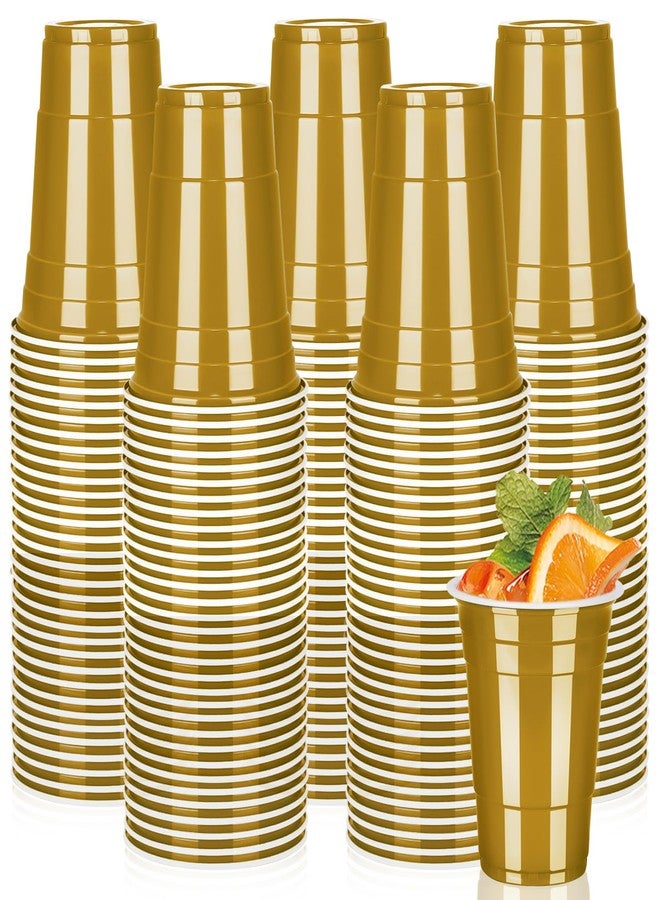 Pineburg Gold Plastic Cups 16oz - 100 Pack Easter Mother's Day Graduation Party Supplies Spring Weddings - Image 1