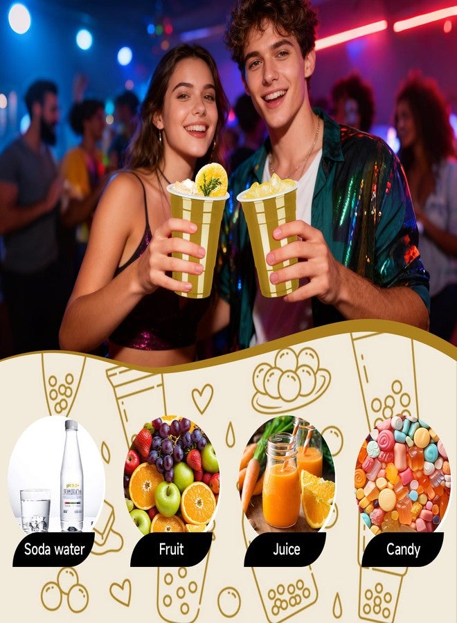 Pineburg Gold Plastic Cups 16oz - 100 Pack Easter Mother's Day Graduation Party Supplies Spring Weddings - Image 4
