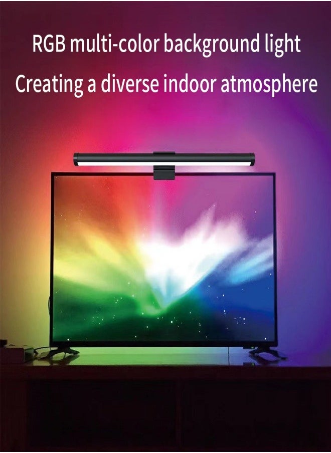 Generic - Computer Monitor Light,Monitor Light Bar with RGB Backlight,Eye Caring LED Screen Monitor Light Bar,No Screen Glare Desk Lamp for Pc,Office,Gaming(Black) - Image 1