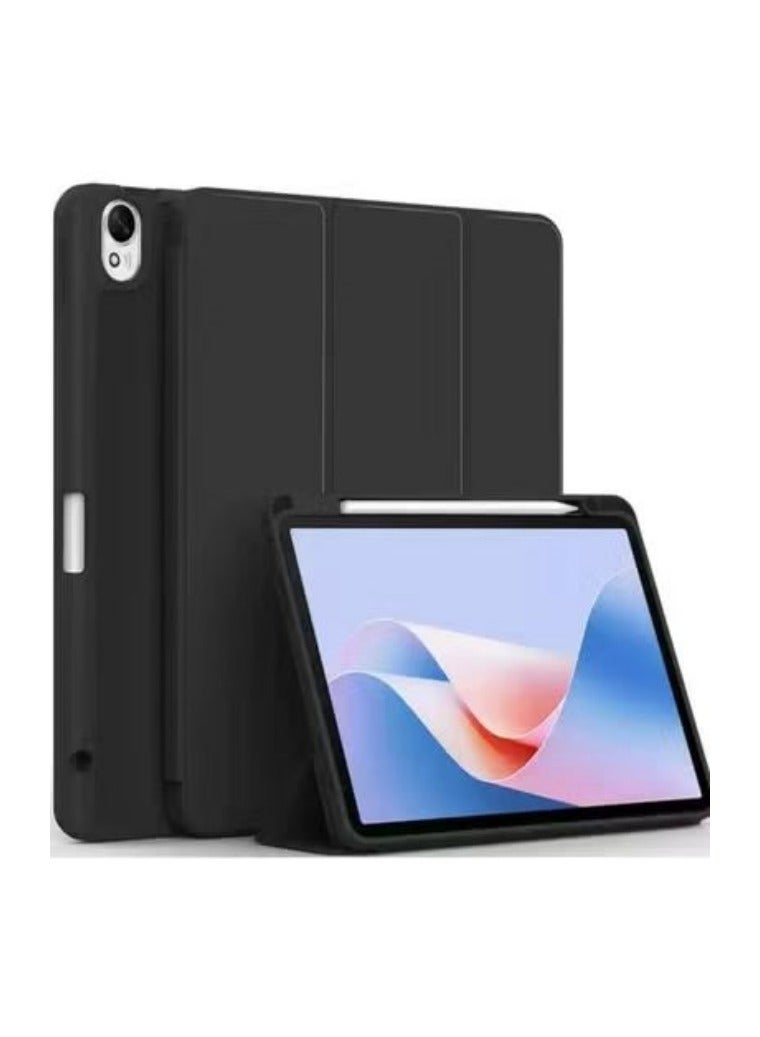 Case Compatible with Huawei MatePad 11.5S 2024, TPU Flexible Back Cover with Pencil Holder and Auto Wake/Sleep For MatePad 11.5 S (Black)