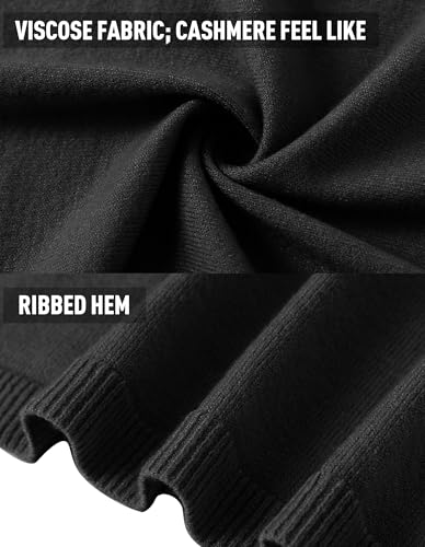 PULI Women's Versatile Knitted Shawls Scarf Poncho Sweater with Buttons Lightweight Spring Summer Fall Wraps black - Image 4