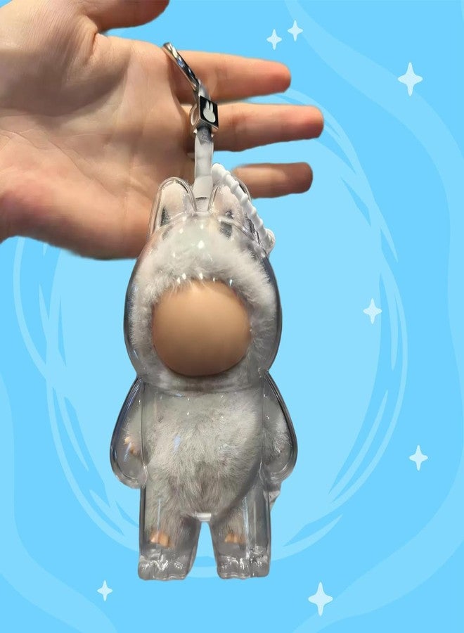 Yrlisfon Protective Case Compatable with LABUBU 12cm Doll, Version 4.0 Doll Protective Case for Labubu with Key Chain and Dust Cap, Suitable for Outdoor Displays and Backpack Hooks(No Doll) - Image 4