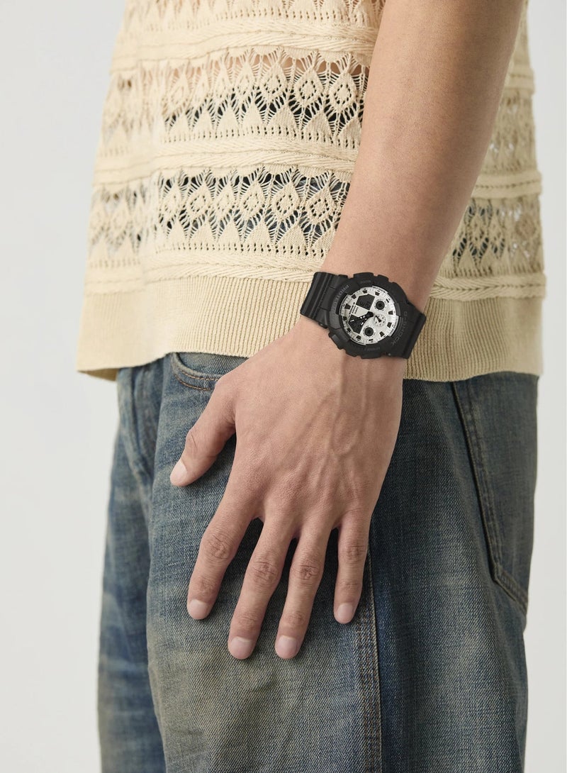 G-SHOCK Men's Watch Analog-Digital Black and Brilliant White - GA-100WD-1ADR - Image 3