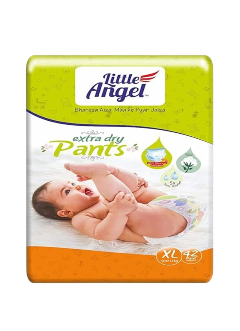 Little Angel Extra Dry Baby Pants Diaper Extra Large Over 12Kg Super Absorbent Core Up To 12 Hrs 42 Diapers - Image 1