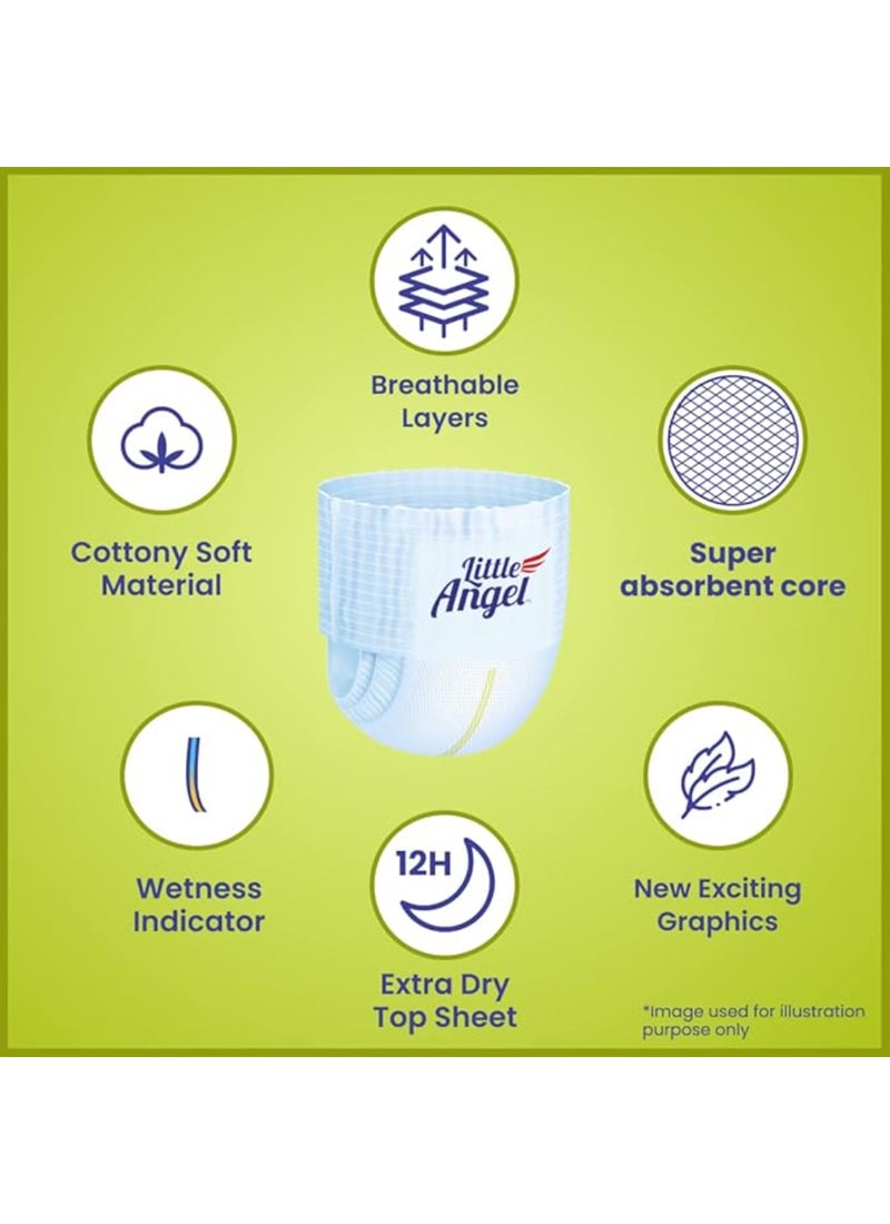 Little Angel Extra Dry Baby Pants Diaper Extra Large Over 12Kg Super Absorbent Core Up To 12 Hrs 42 Diapers - Image 3